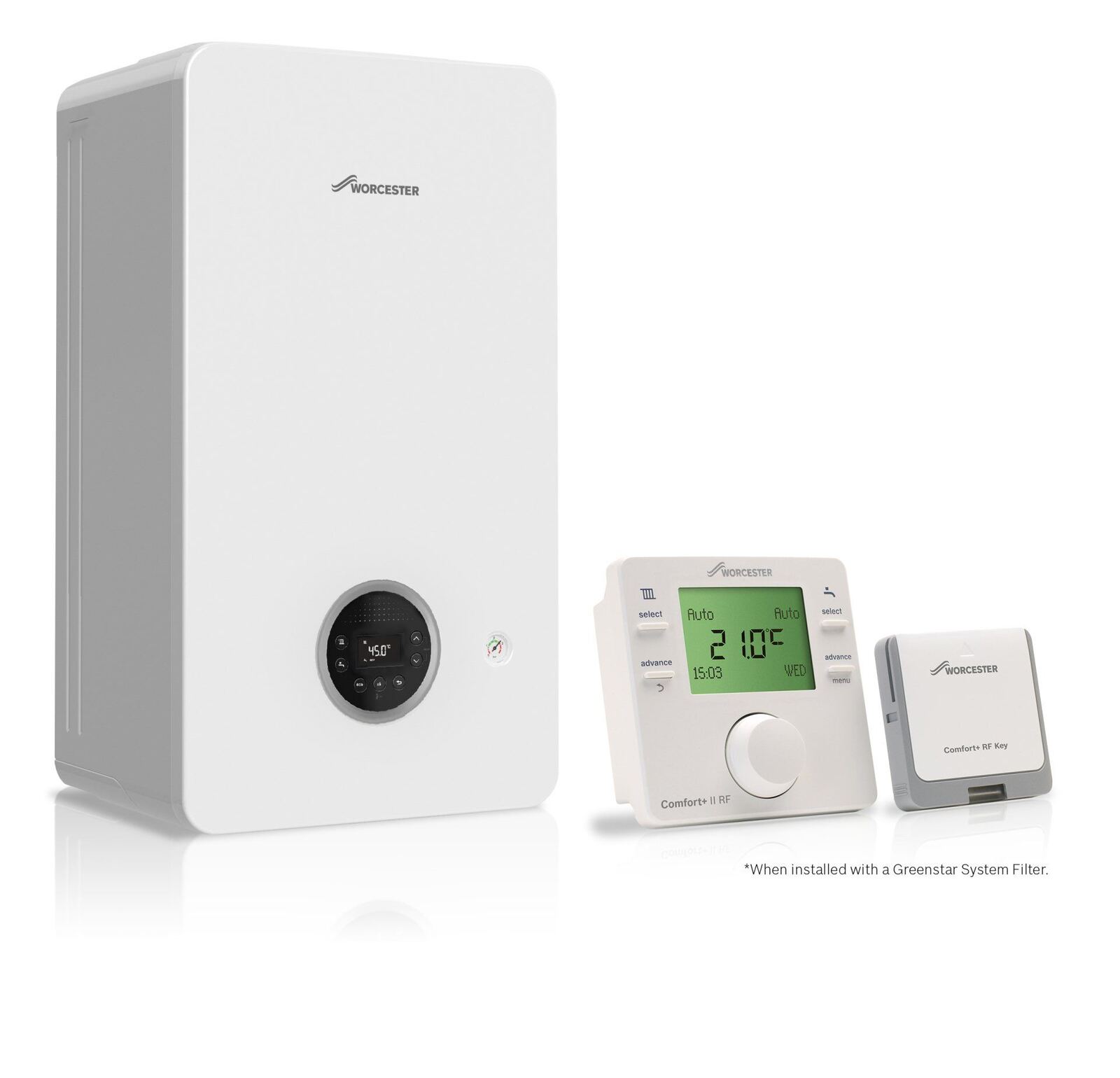 Worcester boiler with Comfort programmable thermostat